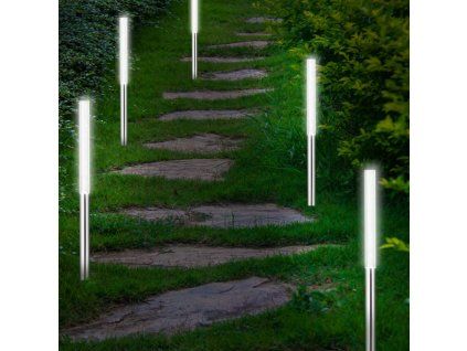 Sada 5 LED solárních lamp - bílá cestička