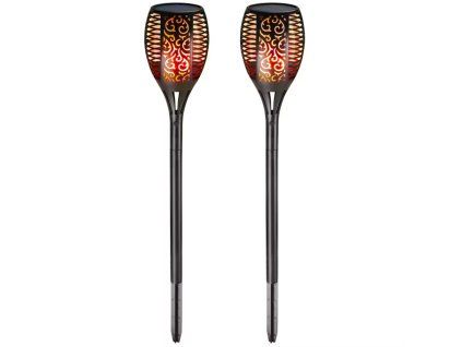 Sada 2 LED solárních lamp s efektem plamene