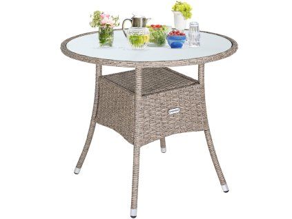 ratanovy stol 80 cm kremovy