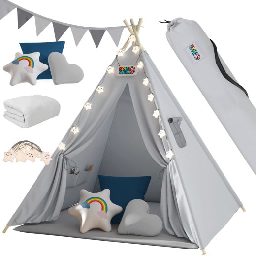 Fotografie produktu: Dětský stan Teepee 160x130x130cm - šedý