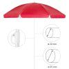 Slunečník Crete Ø200 cm - červený tyč