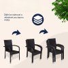 Polyratanové židle Comfort 4 ks - černá stohovatelné