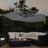 LED slunečník Brazílie 350 cm - tmavě šedý