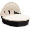 Ratanová zahradní postel LAZY BIG Ø226 cm - černá vcelku