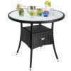 ratanovy stol 80 cm cierny