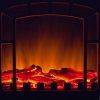 Elektrický krb s vyhříváním ventilátoru a ohněm 2000W Černý 24847