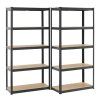 Sada 2 regálů - 180x90x40cm - šedá 29592