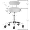 Židle na kolečkách s opěradlem -bílá rozměry