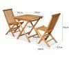Dřevěný balkonový set Bristol - teak rozměry