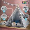 Dětský stan Teepee 160x120x120cm - šedý funkce