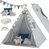 Dětský stan Teepee 160x120x120cm - šedý
