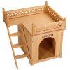 Domeček pro kočku s balkonem 53x54x64 cm shora
