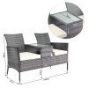 Ratanová lavička - šedá rozměry