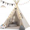 Dětský stan Teepee 160x120x120cm - bílý