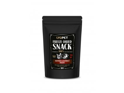 23013 LYOPET snacks 3D mockup 30g hovezi a kureci maso