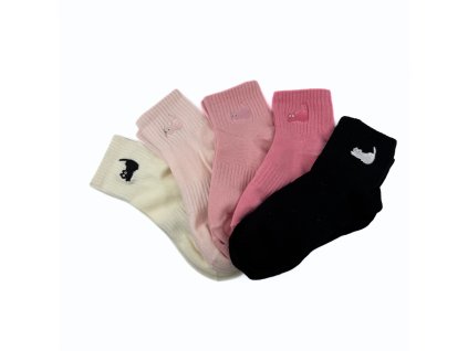 Ponožky s vyšívanou kočkou