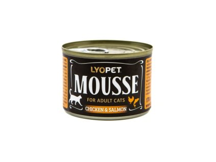 LYOPET Mousse Cat Chicken & Salmon 170 g (poškozená)