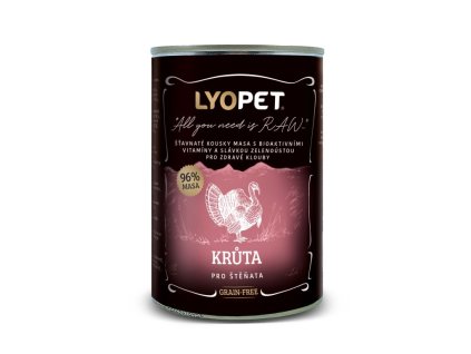 LYOPET Wet Food Turkey Puppy 400g (poškozená)
