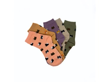 Barevné ponožky s kočkami