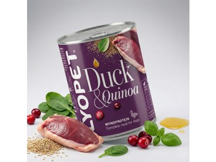 LYOPET Wet Food Duck & Quinoa 400g (poškozená)  kachna s quinoou pro psy