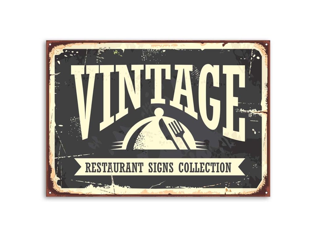 Obraz na plátně Vintage restaurace znamení