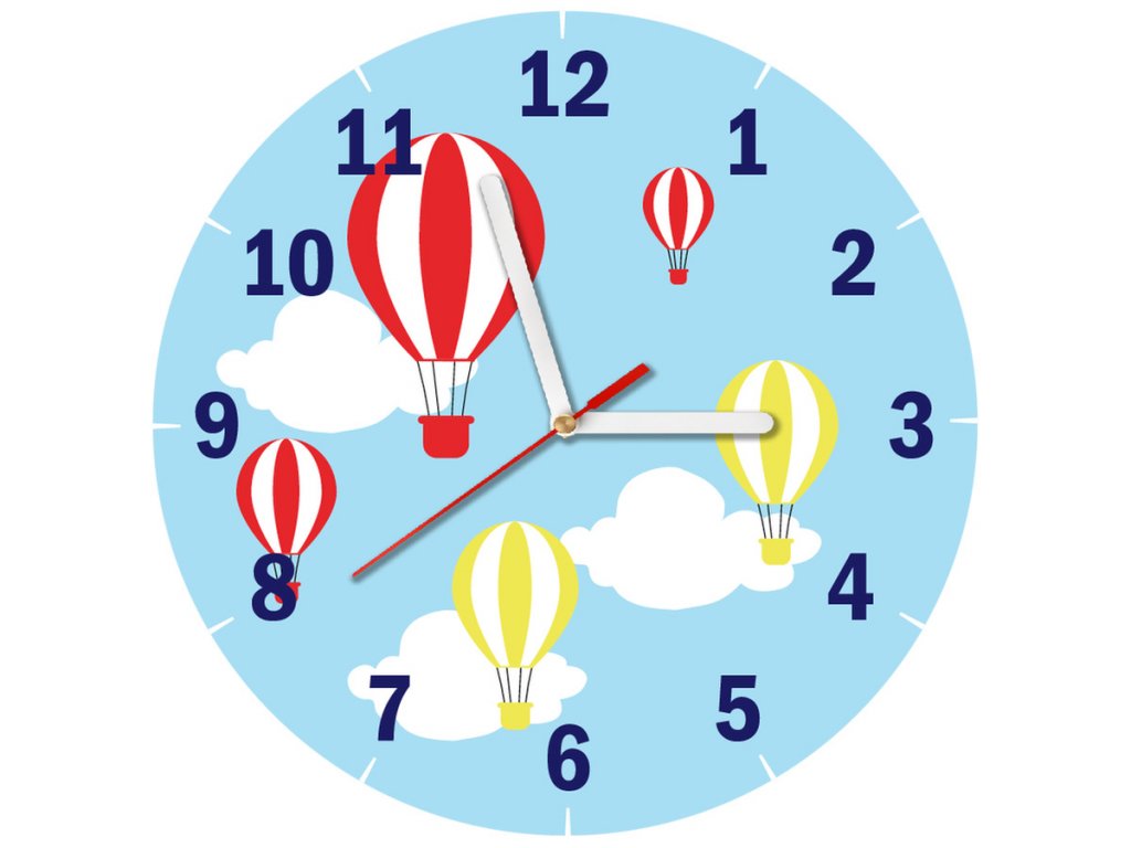 Dětské hodiny Let balónem 30x30cm (Velikost 30 x 30 cm)