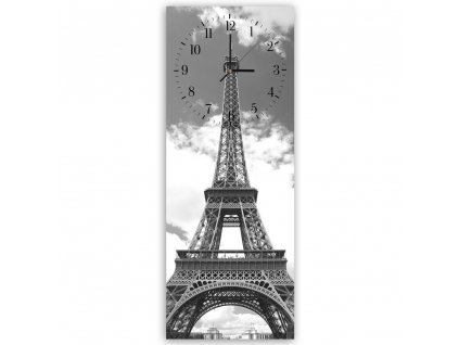 Hodiny na zeď Eiffelova věž v oblacích