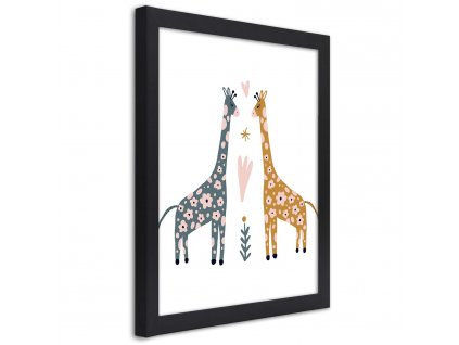 Plakát Barevné žirafy