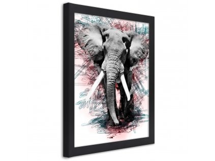 Plakát Slon na abstraktním pozadí