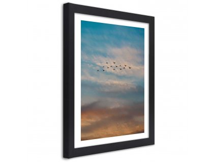 Plakát Létající ptáci na pozadí mraků