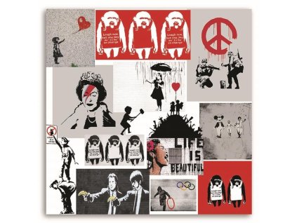 Obraz na plátně Banksy nástěnné umění koláž