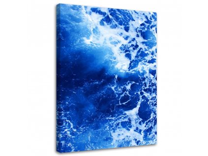 Obraz na plátně Modré vlny akvarel