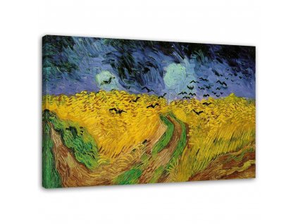 Obraz na plátně Pšeničné pole s havrany - Vincent van Gogh reprodukce