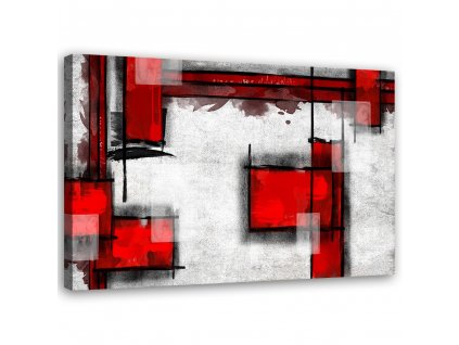 Obraz na plátně Geometrická abstrakce v červené barvě