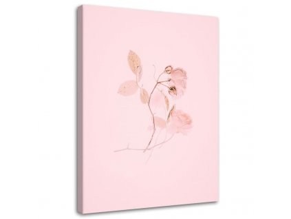 Obraz na plátně Minimalistický růžový květ