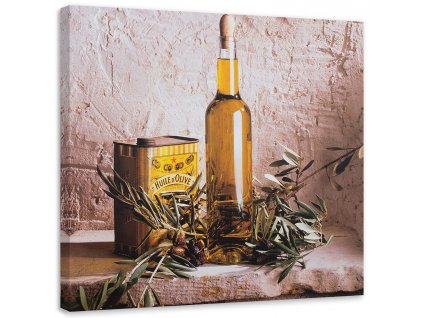 Obraz na plátně Olivový olej na stole