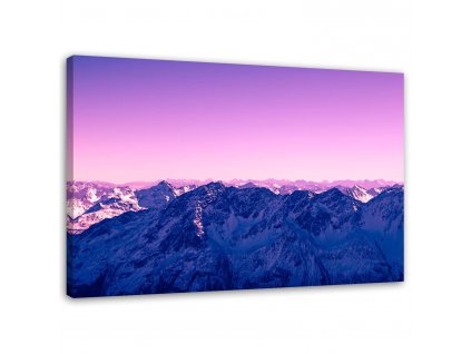 Obraz na plátně Fialové svítání v horách