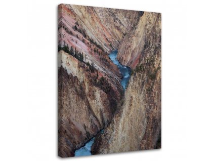 Obraz na plátně Spěchající řeka mezi skalami
