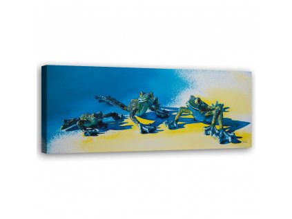 Obraz na plátně Tři modré žáby
