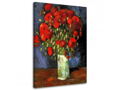 Obraz na plátně Váza s červenými máky - Vincent van Gogh, reprodukce