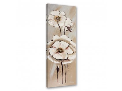 Obraz na plátně Bílé malované květiny