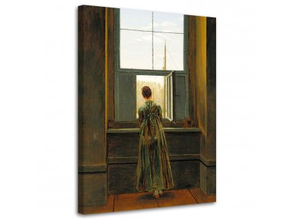 Obraz na plátně Žena u okna -  Caspar David Friedrich, reprodukce