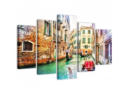 Obraz na plátně Výlet do Benátek - 5 dílný