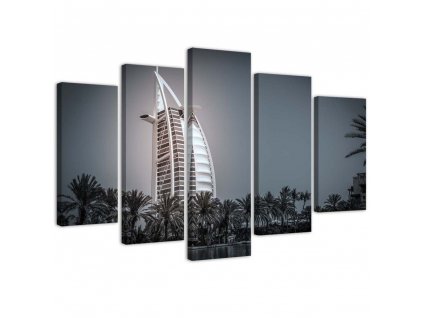 Obraz na plátně Burj Al-arab hotel v Dubaji - 5 dílný