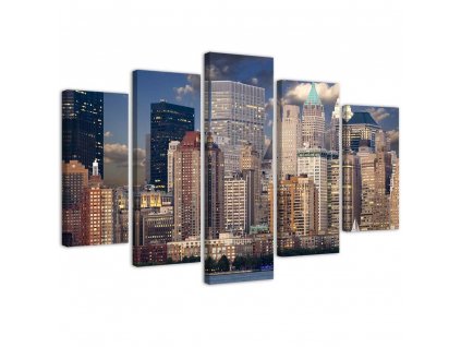 Obraz na plátně New York mrakodrapy - 5 dílný