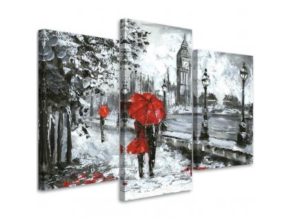 Obraz na plátně Londýnská procházka - 3 dílný