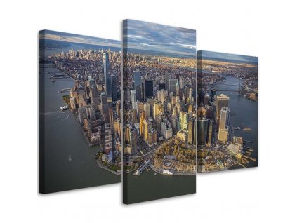 Obraz na plátně Manhattan z ptačí perspektivy - 3 dílný