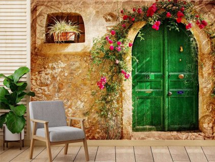 Fototapeta Zelené velké dveře