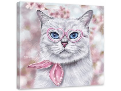 Obraz na plátně Kočičí svět přes růžové brýle - Svetlana Gracheva