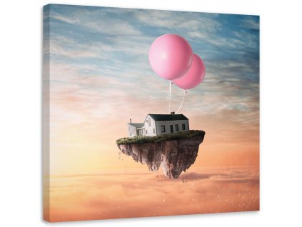 Obraz na plátně Dům na balonu - Zehem Chong